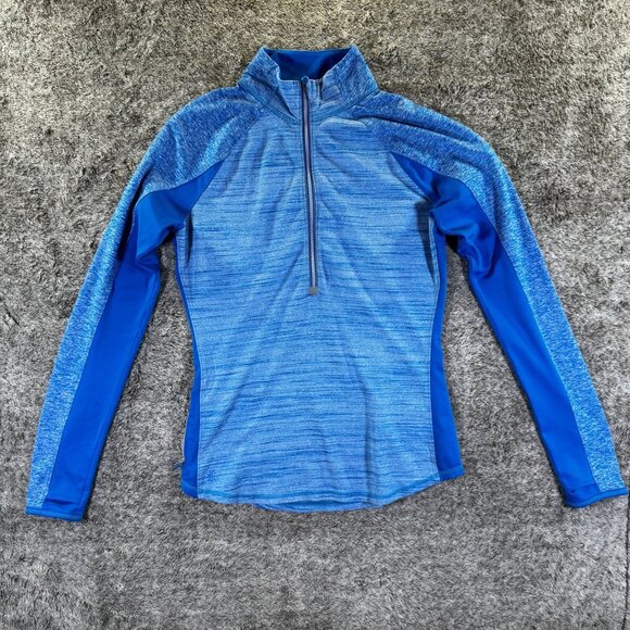 Athleta Running Wild Half Zip Sz M Flash Blue - Picture 1 of 8